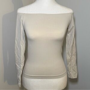 Cream Off-Shoulder Women's Top